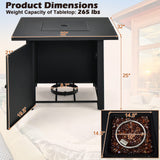 Tangkula 32 Inch Patio Propane Gas Fire Table, 50,000 BTU Square Fire Pit Table