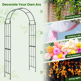 Tangkula Garden Arbor, Metal Arch with Trellis for Climbing Plants