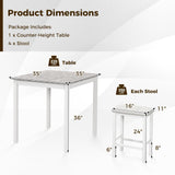 Tangkula 5 Piece Counter-Height Bar Table Set