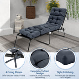 Tangkula  73 x 22 Inch Patio High Back Recliner Cushion with 4 String Ties