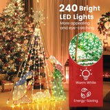 Tangkula 6 FT Christmas Lighted Nativity Scene Set, Indoor/Outdoor Pre-Lit Xmas Scene with 240 Warm White LED Lights