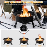 Tangkula Portable Propane Fire Pit 24.5 Inch 58,000 BTU Smokeless Fire Bowl