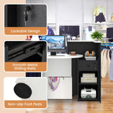 Tangkula Reception Desk, Front Counter Desk with Lockable Drawer & Adjustable Shelf