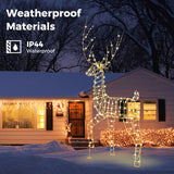 Tangkula 6 FT Lighted Christmas Reindeer, 3D Buck Xmas Decoration with 300 Warm White LED Lights