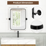 Tangkula 30 x 22 Inch Pivot Wall-Mounted Mirror, Tilting Bathroom Mirror w/Shatter-Proof Film