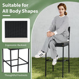 Tangkula Outdoor Bar Height Chair with Soft Seat Cushion & Cozy Footrest