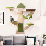 Tangkula Wall-Mounted Cat Tower Cat Wall Shelves Furniture with Bed