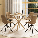 Tangkula 36" Mid-Century Modern Kitchen Table with Rubber Wood Legs
