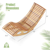 Tangkula Outdoor Chaise Lounge Chair, Acacia Wood Rocking Sun Lounger with Slatted Backrest and Seat