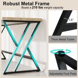 Tangkula 59" Computer Desk with Heavy-Duty Metal Frame & Crossbar