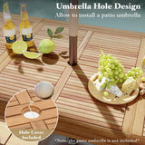 Tangkula 86.5-Inch Patio Dining Table, Indoor & Outdoor Dining Table w/Umbrella Hole for Patio Yard Deck, for 8 People