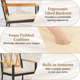 Tangkula 7 Piece Patio Wood Dining Set with Umbrella Hole