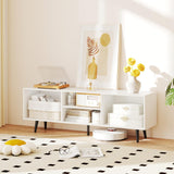 Tangkula White TV Stand for 55 Inch TV for Living Room