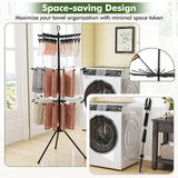 Tangkula 3-Tier Portable and Foldable Drying Rack 70"H with 32 Rods