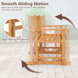 Tangkula 2-Person Outdoor Acacia Wood Glider Bench