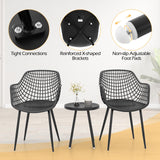 Tangkula 3 Piece Patio Bistro Set, All Weather Heavy Duty Table and Chairs Set of 2 with Widen Seats