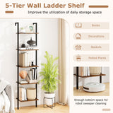Tangkula 5-Tier Ladder Shelf with Anti-Tipping Kits