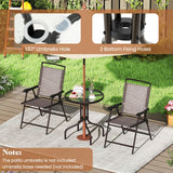 Tangkula 3 Piece Outdoor Bistro Set(Simple Backrest)