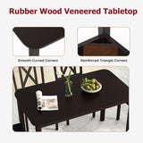 Tangkula 47" Dining Table Set for 4 Mid-Century Modern Dining Table and Chairs Set for Kitchen