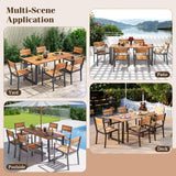 Tangkula Acacia Wood Patio Chairs Set of 6