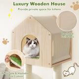 Tangkula Cat Tree Tower, Multi-Level Modern Wood Cat Tower with Sisal Scratching Posts
