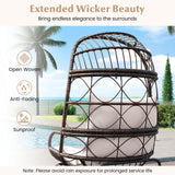 Tangkula Outdoor Narrow Wicker Egg Chair