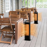 Tangkula Electric Patio Heater, 1200W Infrared Outdoor Heater, Double-Sided Heating