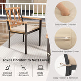 Tangkula 9 Piece Outdoor Patio Dining Set, Rectangular Dining Table & Chairs Set for 8 w/Acacia Wood Tabletop