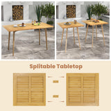 Tangkula 55” x 27.5” Wooden Tabletop, Slatted Table Top Board Split in 2 Square