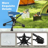 Tangkula Folding Camping Stool 360° Swivel Hunting Chair with Anti-Sink Feet