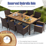 Tangkula 9 Pieces Patio PE Wicker Dining Set