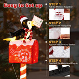 Tangkula 4.8 FT Christmas Lighted Penguin on Mailbox