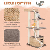 Tangkula 52 Inch Cattail Cat Tower with Sisal Scratching Posts