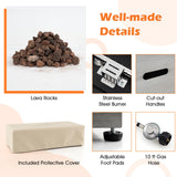 Tangkula 2 Piece Propane Fire Pit Table Set with Tank Holder