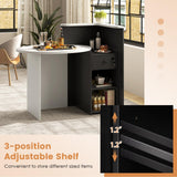 Tangkula Reception Desk, Front Counter Desk with Lockable Drawer & Adjustable Shelf
