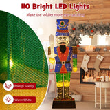 Tangkula 6 FT Christmas Lighted Nutcracker with Sword, 3D Christmas Lighted Soldier with 110 LED Lights