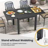 Tangkula 7 Pieces Outdoor Dining Set for 6 with Expandable Table