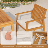 Tangkula Patio Dining Chairs w/Removable Padded Cushion