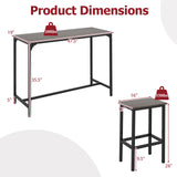 Tangkula 3 Piece Counter Height Bar Table Set