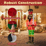 Tangkula 5 FT Lighted Christmas Nutcracker with Glitter Sword