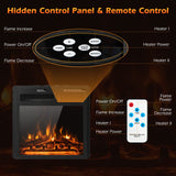 18 Inch Electric Fireplace, 5100 BTU Freestanding Electric Fireplace Heater - Tangkula