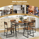 Tangkula 5 Piece Dining Table Set for 4, Kitchen Table and Chairs with 4 Trapezoid Chairs & Storage Rack