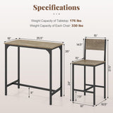 Tangkula 3 Piece Counter Height Bar Table Set