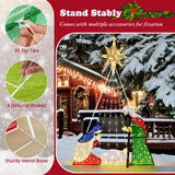 Tangkula 6 FT Christmas Lighted Nativity Scene Set, Pre-Lit Xmas Scene with 240 LED Lights
