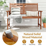 Tangkula 2-Person Patio Bench with Ergonomic Backrest and Armrests