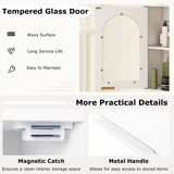 Tangkula Bathroom Wall Cabinet with Tempered Glass Door & Adjustable Shelf