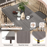 Tangkula Dining Table Set for 4, Kitchen Table and Chairs Set of 4 w/Metal Frame, 360° Swivel Feet
