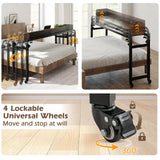 Tangkula Overbed Desk with Wheels Queen Size Mobile Bed Desk with Adjustable Height