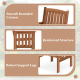 Tangkula Patio Chairs Set of 2/4 Outdoor Solid Wood Chairs with Slatted Seat and Inclined Backrest
