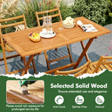 Tangkula Solid Wood Folding Bistro Table with Teak Painting